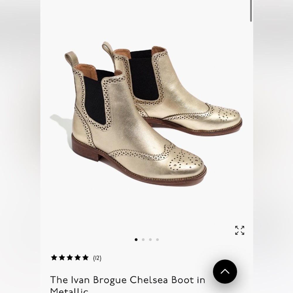 Madewell The Ivan Brogue Chelsea Boot in Metallic